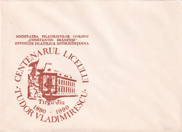 A19354 - CENTENARUL LICEULUI TUDOR VLADIMIRESCU TARGU JIU TIRGU-JIU COVER ENVELOPE UNUSED 1990 ROMANIA - Brieven En Documenten