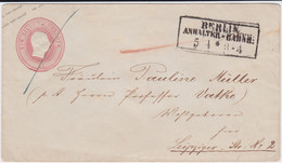 Preußen Ganzsache U 11 A Ra3 Berlin Anhalter Bahnhof Ortsbf N Hier Ca 1855 - Postal  Stationery