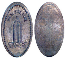 04533 GETTONE TOKEN JETON ELONGATED PENNY THE EMPIRE STATE NEW YORK - Souvenirmunten (elongated Coins)