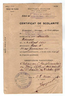 VP20.596 - Ville De PARIS 1940 - Certificat De Scolarité - Mr Bernard NOAILLES - Diplômes & Bulletins Scolaires