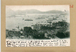 PRAYA CENTRAL HARBOUR & VIEW OF HONG KONG OLD B/W POSTCARD PAQUEBOT SINGAPORE - China (Hong Kong)