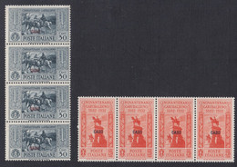 1932 8 Valori In Blocchi Di 4 Sass. 20-25 MNH** Cv 560 - Aegean (Caso)