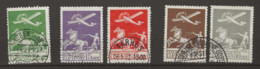 1925 USED Denmark Mi 143-45, 160-61 - Airmail