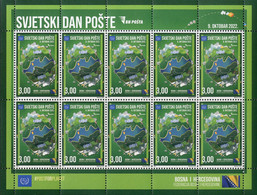 Bosnia.2022.World Post Day. Joint Issue By Postal Administrations Of The World.m/s (1 V. * 10)  ** . - Post
