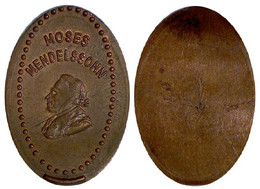 04259 GETTONE TOKEN JETON FICHA MOSES MENDELSSHON - Pièces écrasées (Elongated Coins)