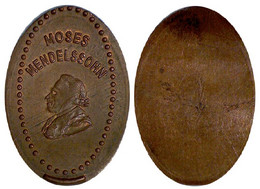 04259 GETTONE TOKEN JETON FICHA MOSES MENDELSSHON - Monedas Elongadas (elongated Coins)