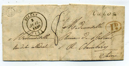 Cursive 1 Culoz + T14 BELLEY + Boite Rurale G De Béon / Dept 01 Ain / 1840 - 1801-1848: Precursors XIX