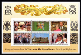 ST VINCENT & GRENADINES - 1997 QEII WEDDING ANNIVERSARY MS OVERPRINTED SPECIMEN FINE MNH ** SG MS3700 - St.Vincent & Grenadines