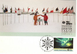 Australian Antarctic Territory 1991 Treaty,antarctic Treaty,PhilaNippon 91,maximum Card - Tarjetas – Máxima