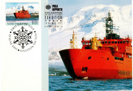 Australian Antarctic Territory 1991 Treaty,RSV Aurora,Philanippon 91,maximum Card - Maximumkaarten