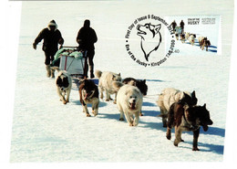 Australian Antarctic Territory 2014 Era Of The Husky,Working Team,maximum Card - Cartoline Maximum