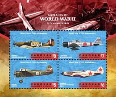 Canouan Grenadines Of St. Vincent 2018  AIRPLANES OF WWII - 75TH ANNIVERSARY SHEETLET I202210 - St.Vincent & Grenadines
