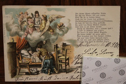 AK CPA 1900 Elsass Mulhausen Litho Mulhouse Frau Familien Beileid Femme Famille Condoléances - Andere & Zonder Classificatie