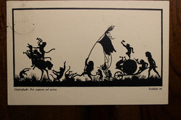 AK 1914 CPA Freunde Tiere Schatten Scherenschnitt Freuden Affe Silhouette Ombre - Silhouetkaarten