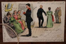 AK 1904 CPA Deutsches Reich Litho Elsass Heiligenstein Urlauber Bal Danse - Other & Unclassified