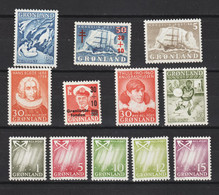 Grönland Greenland Dänemark MiNr. 39-51 ** - Unused Stamps
