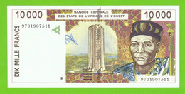 BENIN W.A.S. 10000 FRANCS 1997 P-214Be  UNC - Benin