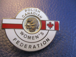 Insigne De Boutonnière D'Association / Polish Canadian Women's Federation/ Pologne-Canada/vers 1980          INS60 - Altri & Non Classificati