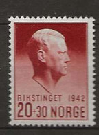 Norge Norway 1942 Opening Of The National Assembly In 1942, Vidkun Quisling, Mi 271   MNH(**) - Neufs