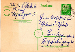 BRD Amtliche Ganzsachen-Postkarte P 26 WSt. "Heuß (großer Kopf)" 10(Pf) Grün, TSt. 3.11.1957 PREETZ - Postkarten - Gebraucht