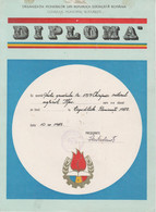 Chiajna - Bucuresti - Diploma - Organizatia Pionierilor Din RSR - Pionier - 200x280 Mm (1983) - Diploma & School Reports