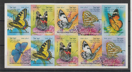 Israel 2011 Papillons 1/2 Carnet C2112A Autoadhésifs ** MNH - Neufs (sans Tabs)