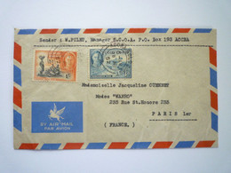 TI - 2022 - 150  LETTRE Au Départ De ACCRA GOLD COAST  à Destination De PARIS  1952   XXX - Costa D'Oro (...-1957)