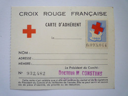 TI - 2022 - 158  CROIX-ROUGE FRANCAISE  :  CARTE D'ADHERENT NEUVE  Avec Timbres   XXX - Non Classés