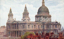 ST PAULS CATHEDRAL OLD COLOUR ART POSTCARD SIGNED A.R QUINTON SALMON NO 1054 - Quinton, AR