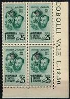 ITALY 1945 FRATELLI BANDIERA C.25 SOPRASTAMPA PRIVATA PROPAGANDISTICA S.S.T. - Local And Autonomous Issues