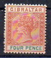 Gibraltar N° 12 Neuf * (Importante Adhérence Papier) - Cote 100€ - Gibraltar