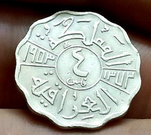 Iraq , 4 Fils , 1953 - 1372 , King Faisal II , KM 111 , UNC , Gomaa - Irak