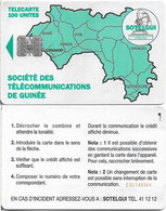 Guinea - Sotelgui - Map Of Guinea (Green), SC7, C511xxxxx At Bottom Right., With Moreno Logo, 100Units, Used - Guinee