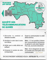 Guinea - Sotelgui - Map Of Guinea (Green), SC7, C511xxxxx At Bottom Right., With Moreno Logo, 100Units, Used - Guinée