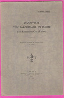Découverte D'un Sarcophage En Plomb à St Romain En Gal Rhône Albert Vassy 1935 - Archäologie
