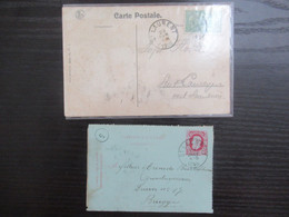 2 Stukken Met Zeldzame Afstempeling St-Laurent (Sint-Laureins, Oost-Vlaanderen) - Cartoline 1871-1909