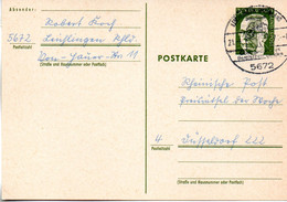 BRD Amtl.Ganzs.-Postk.P 102 WSt."Bundespräsident Dr. G. Heinemann" 30 (Pf) Grün, SSt 21.1.74 LEUFLINGEN - Postkarten - Gebraucht