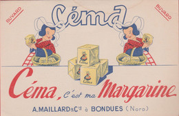 Buvard Publicitaire : Margarine Céma - A. Maillard & Cie à Bondues / Nord ( Voir Verso ) - Lattiero-caseario