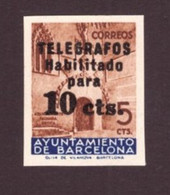 Barcelona 1936  -Telegrafos Tipo "HABILITADO" -MNH- Côte €140.00 Cat.Edifil 9s - Barcelona