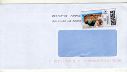 Enveloppe FRANCE Avec Vignette Affranchissement Lettre Verte Oblitération LA POSTE 22014A-02 20/11/2020 - 2010-... Geïllustreerde Frankeervignetten