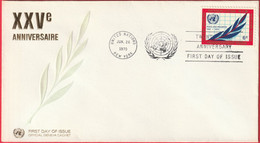 FDC - Enveloppe - Nations Unies - (New-York) (26-6-70) - XXVè Anniversaire Paix Et Progrès (4) (Recto-Verso) - Cartas & Documentos