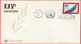 FDC - Enveloppe - Nations Unies - (New-York) (26-6-70) - XXVè Anniversaire Paix Et Progrès (4) (Recto-Verso) - Lettres & Documents