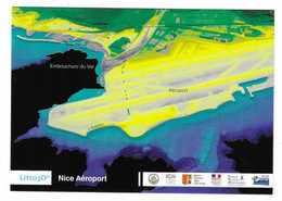 11 SHOM - Carte 3D - NICE AEROPORT  -(Provence) Carte SHOM - Verso Nu - Aeronautica – Aeroporto