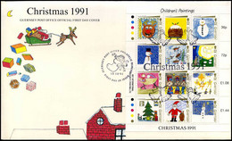 Guernsey - FDC - Kerstmis 1991 - Guernesey