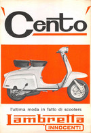 011756 "LAMBRETTA INNOCENTI 100 - L'ULTIMA MODA IN FATTO DI SCOOTERS" VOLANTINO PUBBL. ILLUSTR. ORIG. - Motorräder