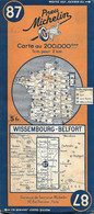 Carte Routière MICHELIN N° 87 - WISSEMBOURG BELFORT - échelle 1/200 000ème - Publicité Pneu S - - Cartes Routières