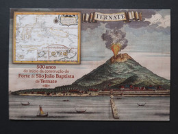 Portugal Carte Entier Postal Voyagé 2022 Fort Saint Jean Baptiste Ternate Indonèsie Volcan Volcano Indonesia Stationery - Volcans
