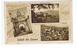 LAURO ( AVELLINO ) SALUTI / VEDUTINE - PORTA FILLINO + CASTELLO LANCELLOTTI à PANORAMA - SPEDITA 1937 (12300) - Avellino