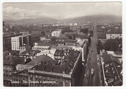18128 " TORINO-VIA CERNAIA E PANORAMA " TRAMWAY-VERA FOTO-CART. POST. SPED. 1956 - Panoramische Zichten, Meerdere Zichten