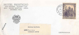 Motiv Briefvs  "Hotel Prestigio, Milano Marittima"        1968 - Storia Postale